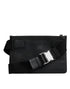 Dolce & Gabbana Black Leather Logo Embossed Waist Fanny Pack Borse Bag